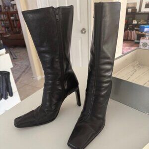 Charles David Royce Black Leather Boots Size 7.0 37